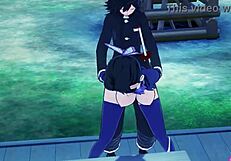 Shinobu's Doggystyle Sex with Handjob and Cumshot