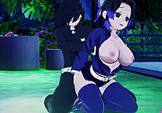 Shinobu's Doggystyle Sex with Handjob and Cumshot