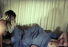 samantha flair sneaks into stepdad's room for kinky fun