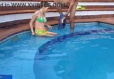 i enjoy the pool with my stepbrother