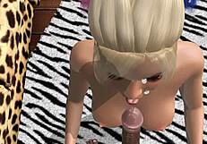 Detailed 3d blowjob scene with sucking and licking