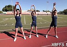 These legal age teen nymphs are going truly naughty with rough group sex