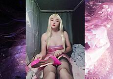 shemale selena sister jerks monster cock in heels