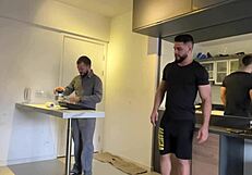 Painter seduced by rich guy in uniform