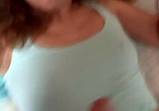 A beautiful 58-year-old stepmother asks to take out your dick, jerk off, and cum on her tits.
