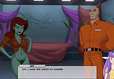 Redhead engages in solo game with big cock and tits