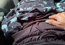 Brazilian blonde flashes on bus trip