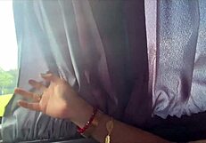Brazilian blonde flashes on bus trip