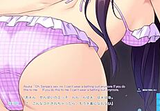 i'm walking through the pure song garden in this anime scene with subtitles