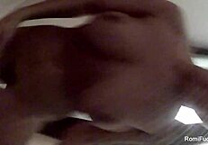 romi rain shows off big tits and ass in bts