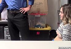 Jason feeds Aften Opal huge cock deepthroat