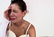 Latina teen wife has hardcore sex on wedding night