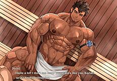 Накачанный мужик трахает новенького в жаркой сцене секса в сауне