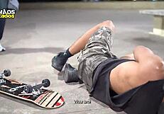 Wet Anal Trick On Tattooed Skater With Big Cock