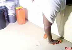 Patricia enjoys hardcore sex with her driver in the kitchen