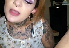 Tattooed Babe Gives Intense Blowjob