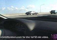 Blonde Flashes Naked In Backseat