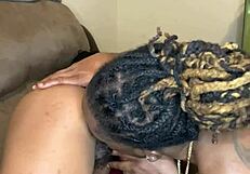 Ebony teen 18+ gets pussy ate from back honey cocane