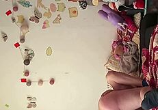 Amateur couple’s sexy pregnant mission on bricks bed