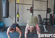 Davin Strong Bends Over Petite Twink Andrew Delta And Drills His Tight Ass Doggystyle.