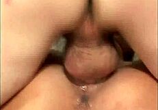 Big tits brunette gets ass to mouth creampie in doggystyle position