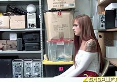 muscled uniformed stud intensely smashes pornstar pussy in shop