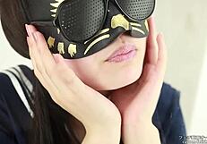 Asian babe indulges in wild tongue spitting fetish with dripping saliva.