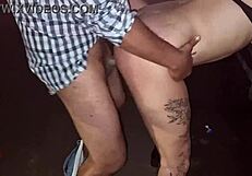 Nighttime Street Encounter: Men Provoke Woman, She Offers Pussy to All on the Spot.