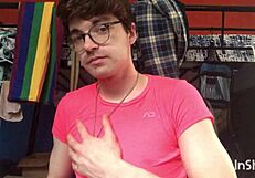 gay twink niko springs strip teases and shows off his big cock