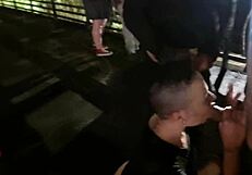 Nighttime Street Encounter: Men Provoke Woman, She Offers Pussy to All on the Spot.