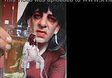 Bisexual sissy male exposed in homemade scene