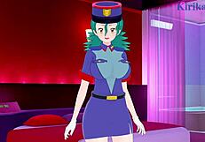 Nurse Joy and Officer Jenny engage in intense sex in this Pokémon hentai scene.