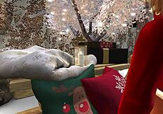 La jeune épouse du père noël baise avec les elfes