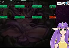 In Starcraft II Slutcraft, the redhead strips for you, unleashing monster cum in part 4