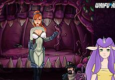 In Starcraft II Slutcraft, the redhead strips for you, unleashing monster cum in part 4