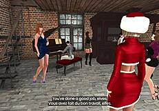 Young wife of Santa has sex with elves on Christmas Eve