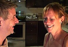 Cute Loving Couple In The Kitchen Sharing Tender Canadian Moments