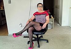 Office milf caught in a dark blackmail fantasy with rough bondage
