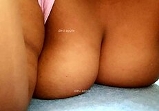 Myanmar girlfriend shows off her sexy tits on webcam with friend