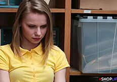 russian slender teen 18+ punished in shop with fucking