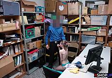 russian slender teen 18+ punished in shop with fucking