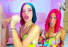 Jazmin And Candy Dominate Her With Rough Deepthroat, Spitting, And Monster Cock Quickie.