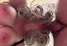 Stepson Caught Big Myth Kneeling, Fucked Her Ass and Mouth in Wild Frenzy