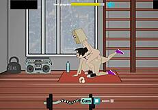 Fuckerman part 5 features bimbo with big tits in sex gym