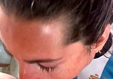 Cum eater blonde slurps every last drop