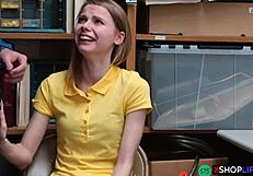 russian slender teen 18+ punished in shop with fucking