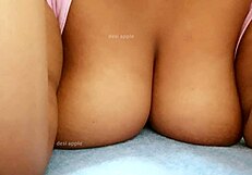 Myanmar girlfriend shows off her sexy tits on webcam with friend