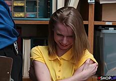 russian slender teen 18+ punished in shop with fucking