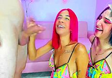 Jazmin And Candy Dominate Her With Rough Deepthroat, Spitting, And Monster Cock Quickie.