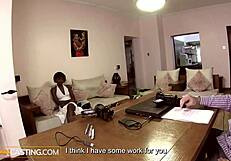petite ebony african gets fucked hard in fake casting